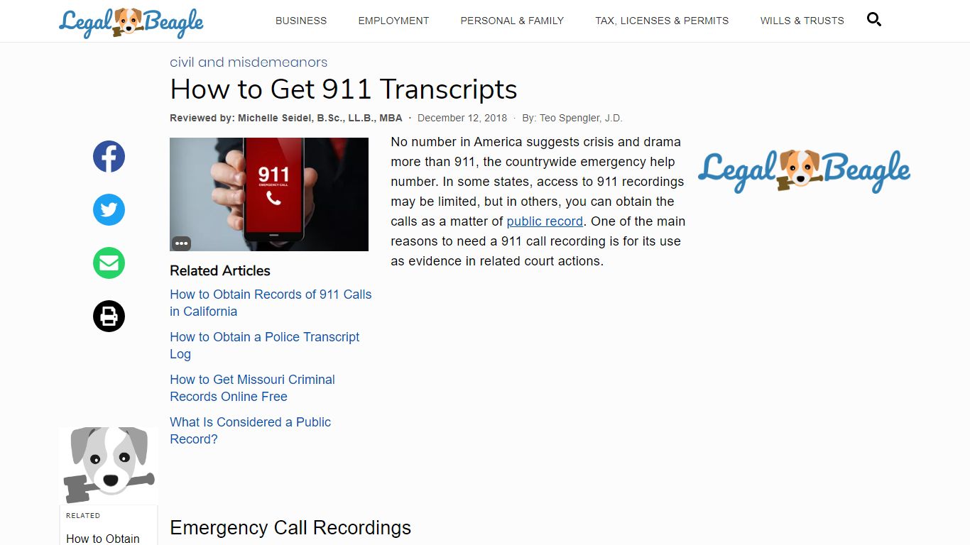 How to Get 911 Transcripts | Legal Beagle