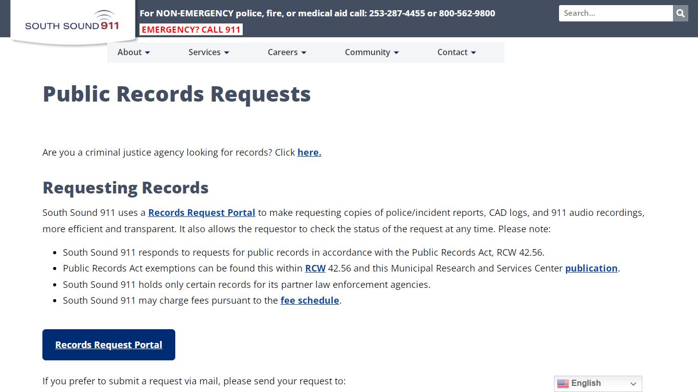 Public Records Requests - South Sound 911